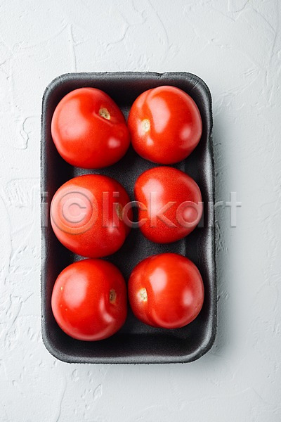 사람없음 JPG 포토 하이앵글 해외이미지 스티로폼접시 실내 토마토 흰배경