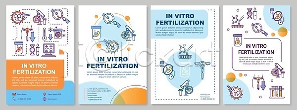 사람없음 EPS 일러스트 해외이미지 DNA 난자 세포 수정(생물) 시험관 온도계 의학 인공 자궁 정자(생식세포) 주사기 주황색 태아 팜플렛 하늘색 해외일러스트 현미경 화살표