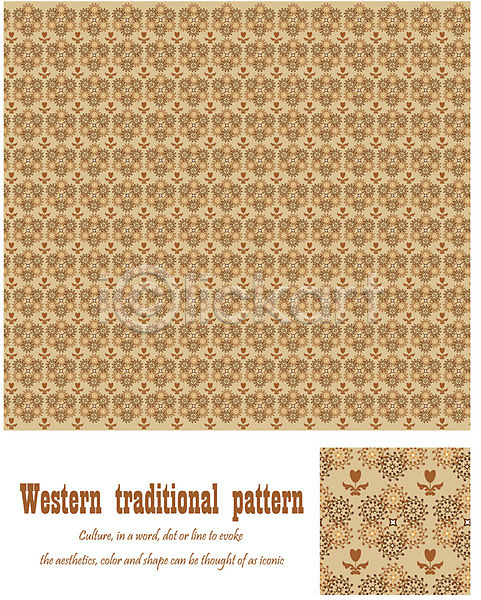 사람없음 EPS 일러스트 갈색 꽃무늬 무늬 문양 백그라운드 벽지 앤티크 엔틱문양 유럽 전통문양 패턴 포장지 해외