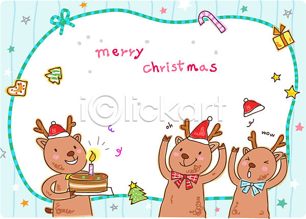 사람없음 EPS 일러스트 카드템플릿 크리스마스템플릿 템플릿 동물 루돌프 미소(표정) 사슴 웃음 촛불 카드(감사) 케이크 크리스마스 파티