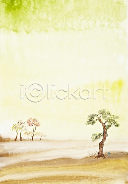 사람없음 JPG 일러스트 그림 나무 미술 백그라운드 소나무 수채화(물감) 시화 식물 자연 초원(자연) 풍경(경치)