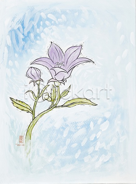 사람없음 JPG 일러스트 그림 꽃 미술 백그라운드 보라색 수채화(물감) 시화 식물 잎 자연 컬러 화초