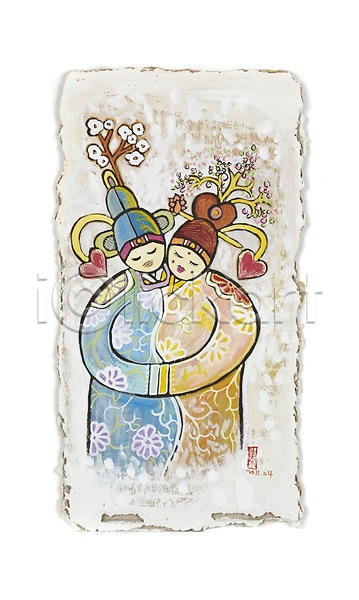 남자 두명 사람 성인 성인만 여자 JPG 일러스트 각시 결혼 결혼식 그림 미술 백그라운드 부부 수채화(물감) 시화 신랑 신랑각시 신부(웨딩) 전통 전통문화 전통혼례 종이 커플 한국문화 한국전통 한복 한쌍