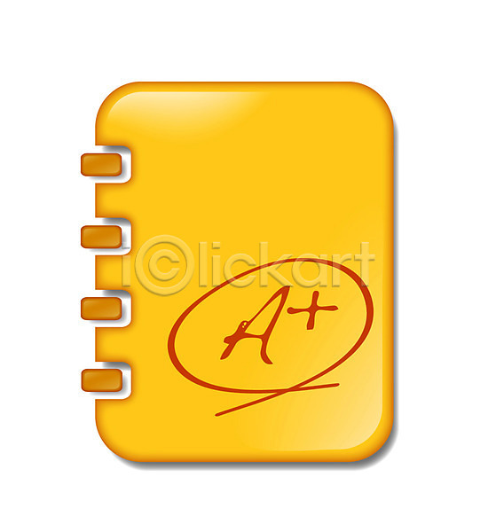 사람없음 EPS 교육아이콘 아이콘 픽토그램아이콘 공책 교육 그래픽 그림 기호 노란색 모양 무늬 문양 문자 버튼 상징 스프링노트 심볼 에이플러스 점수 컬러 픽토그램
