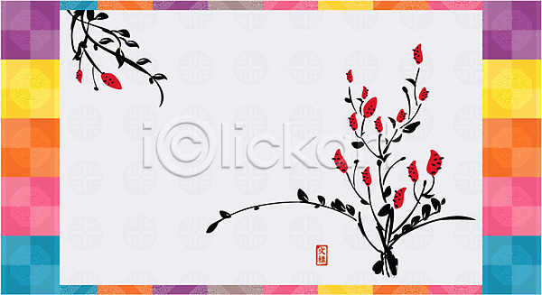 사람없음 EPS 일러스트 꽃 꽃무늬 낙관 도장 디자인 모양 무늬 문양 백그라운드 빨간색 수묵화 식물 아시아 잎 전통 전통문양 직인 패턴 한국 한국전통