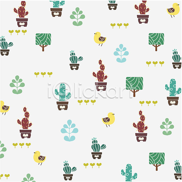 사람없음 EPS 일러스트 나무 동물 디자인 모양 무늬 문양 백그라운드 벽지 새싹 선인장 식물 잎 조류 패턴 화분