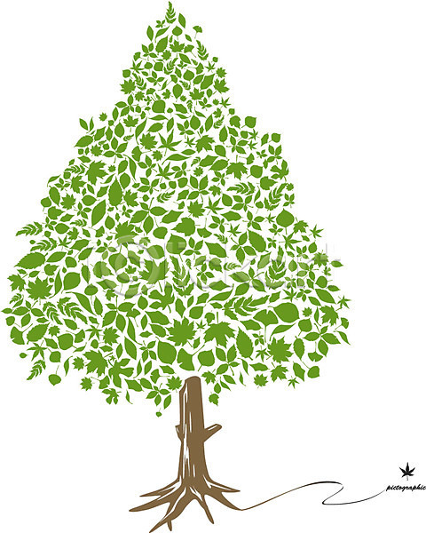 사람없음 AI(파일형식) 일러스트 그래픽 나무 나뭇잎 디자인 모양 무늬 문양 식물 오브젝트 잎 초록색 패턴 한그루