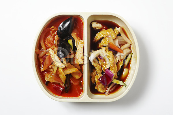 사람없음 JPG 포토 그릇 면류 식기 식사 실내 외국문화 요리 육류 음식 중국문화 중식 짬뽕 탕수육 탕짬면