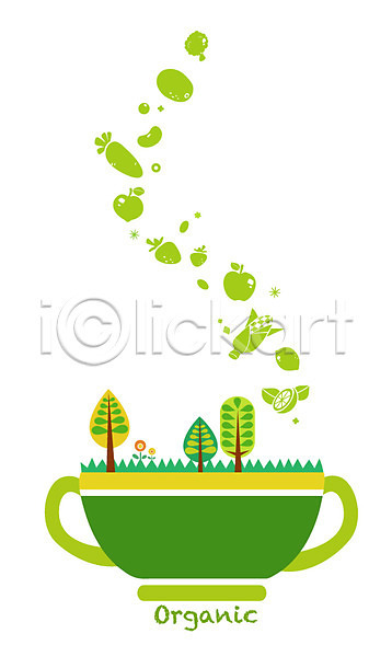 사람없음 AI(파일형식) 일러스트 과일 그릇 나무 사발 식물 유기농 자연 잔 채소 초록색 친환경 컵 풀(식물) 환경