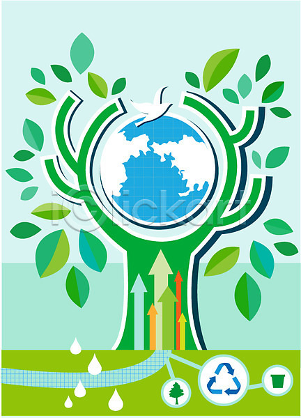 보호 환경보전 사람없음 AI(파일형식) 일러스트 그린에너지 그린캠페인 나무 동물 비둘기 순환 순환에너지 식물 에코 잎 자연보호 재활용 조류 지구 친환경 캠페인 화살표 환경