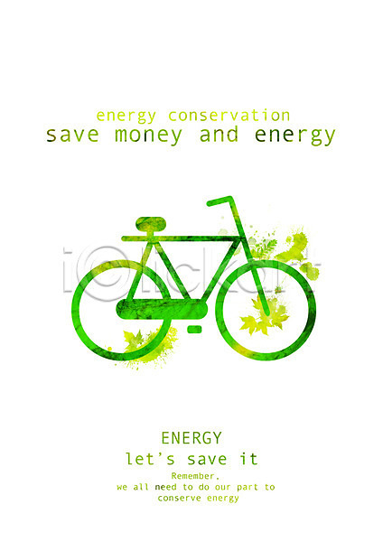 사회이슈 절약 사람없음 PSD 일러스트 교통수단 그린에너지 식물 에너지 에너지절약 잎 자전거 절약생활 초록색 캠페인