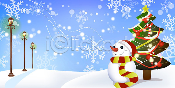 추위 사람없음 AI(파일형식) 일러스트 가로등 겨울 겨울배경 계절 기념일 나무 눈(날씨) 눈내림 눈사람 눈송이 모자(잡화) 목도리 백그라운드 식물 이벤트 장식 조명 크리스마스 크리스마스트리 풍경(경치)