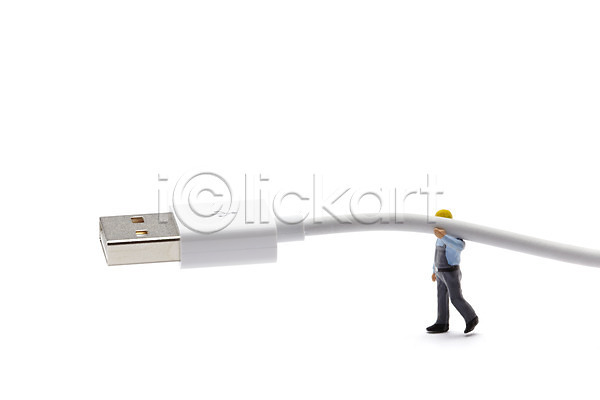 사람없음 JPG 포토 USB 노동자 누끼 모형 미니어처 선 스튜디오촬영 실내 인형 작업 전선 충전기 피규어