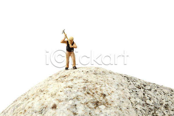 사람없음 JPG 포토 곡괭이 광부 광석 누끼 돌(바위) 모형 미니어처 스튜디오촬영 실내 인형 피규어