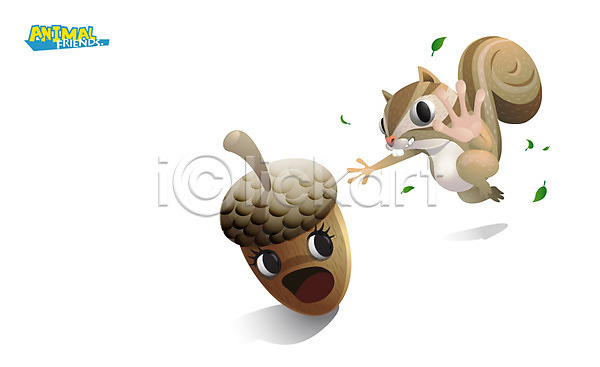 사람없음 AI(파일형식) 일러스트 나뭇잎 다람쥐 다람쥐과 도토리 동물 동물캐릭터 식물 애니멀프린트 잎 척추동물 캐릭터 포유류