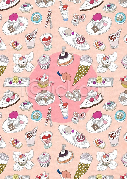 사람없음 PSD 일러스트 과자 디저트 머핀 무늬 문양 백그라운드 벽지 빵 아이스크림 오브젝트 접시 컵 컵케이크 케이크 패턴 패턴백그라운드 포장지 푸딩