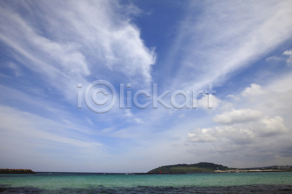 사람없음 JPG 포토 구름(자연) 바다 섬 야외 자연 제주도 주간 풍경(경치) 하늘 한국 함덕해수욕장 해변