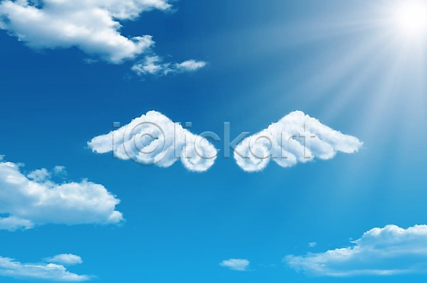 사랑 사람없음 PSD 편집이미지 구름(자연) 날개(비행) 모양 백그라운드 야외 자연 자연요소 주간 천사 태양 풍경(경치) 하늘 해 햇빛