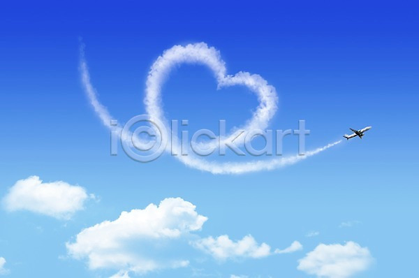 사랑 사람없음 PSD 편집이미지 구름(자연) 모양 백그라운드 비행기 야외 자연 자연요소 주간 풍경(경치) 하늘 하트