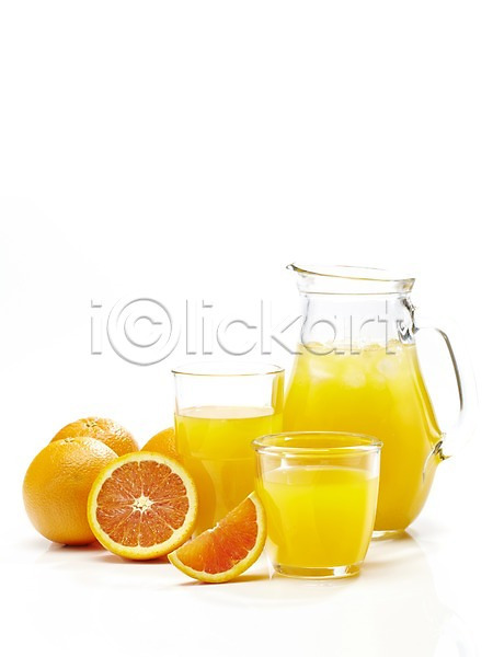 사람없음 JPG 포토 과일 과일주스 누끼 단면 물병 병(담는) 스튜디오촬영 실내 오렌지 오렌지주스 음료 음식 잔 조각 조각(피스) 주스 주전자 컵