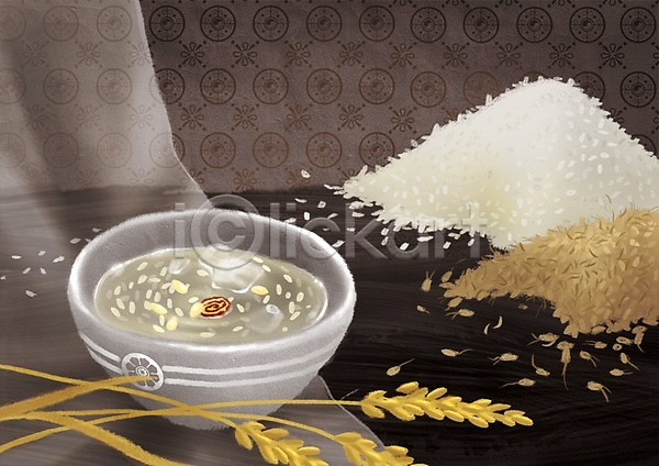 사람없음 PSD 일러스트 곡류 그릇 벼 사발 식혜 쌀 얼음 요리 음료 음식 전통 전통문화 전통음식 전통차 한국 한국문화 한국전통 한식