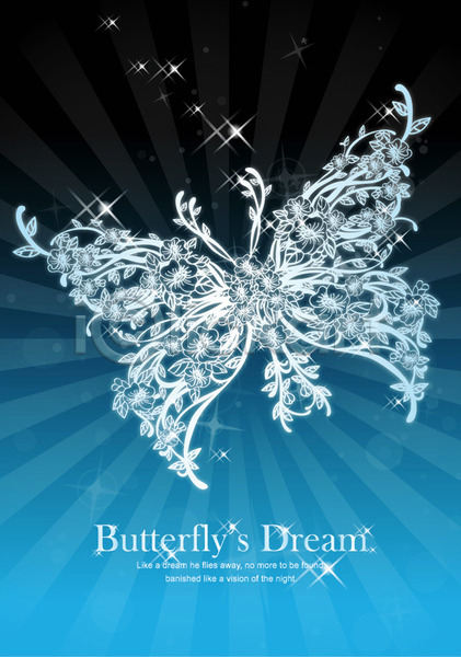 신비 우아함 화려 사람없음 AI(파일형식) 카드템플릿 템플릿 곤충 꽃 나비 날개(비행) 동물 디자인 무늬 문양 백그라운드 버터플라이 식물 카드(감사) 컬러 파란색 패턴