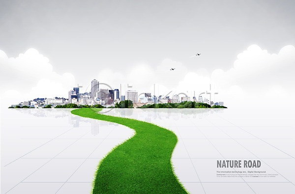 사람없음 PSD 편집이미지 건물 교통 교통수단 구름(자연) 길 비행기 빌딩 식물 자연 잔디 초원(자연) 풀(식물) 하늘
