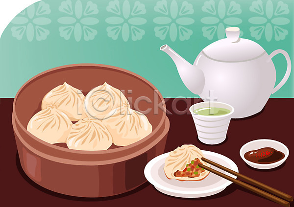 사람없음 AI(파일형식) 일러스트 간장 디저트 만두 분식 앞접시 왕만두 요리 음식 잔 접시 젓가락 종지 주전자 중국문화 중식 찐만두 찜기 차(음료) 찻주전자 컵