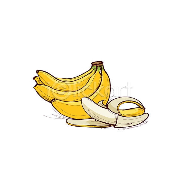 사람없음 AI(파일형식) 아이콘 음식아이콘 과일 껍질 노란색 다발 바나나 바나나껍질 열대과일 열매 컬러 클립아트 한다발