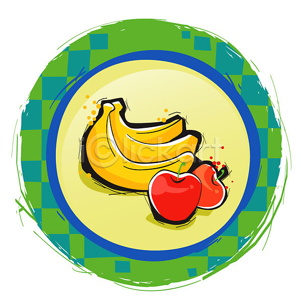 사람없음 AI(파일형식) 아이콘 과일 라벨 바나나 버튼 사과(과일) 열매 원형