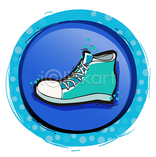 사람없음 AI(파일형식) 아이콘 라벨 버튼 스니커즈 신발 오브젝트 운동화 원형 잡화 컬러 파란색 하이톱