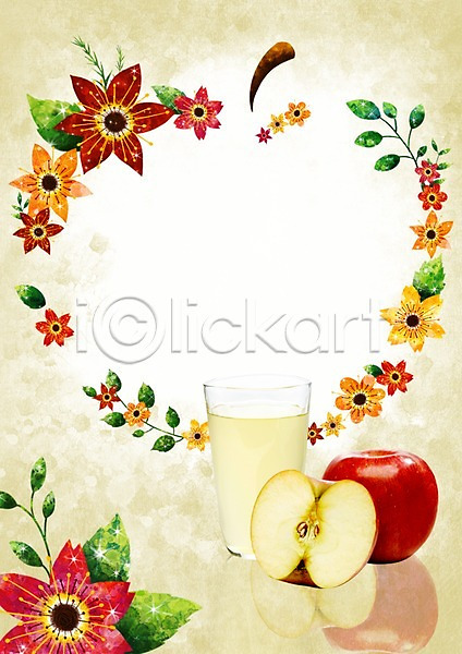 사람없음 PSD 편집이미지 과일 과일주스 과즙 꽃 단면 반쪽 빨간색 사과 사과(과일) 사과주스 식물 음료 음식 잔 조각 조각(피스) 주스 즙 컵