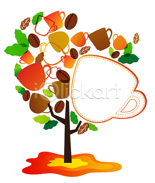 사람없음 AI(파일형식) 일러스트 나무 나뭇잎 머그컵 배너 백그라운드 식물 안내 알림 원두 잎 잔 커피 커피잔 컵 콩 틀 프레임