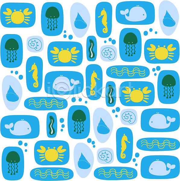 사람없음 AI(파일형식) 일러스트 게 고래 꽃게 도안 돌고래 동물 디자인 모양 무늬 문양 물결무늬 물방울 바다동물 백그라운드 벽지 소라 수중동물 아기자기 어류 패턴 패턴백그라운드 해마 해조류 해파리