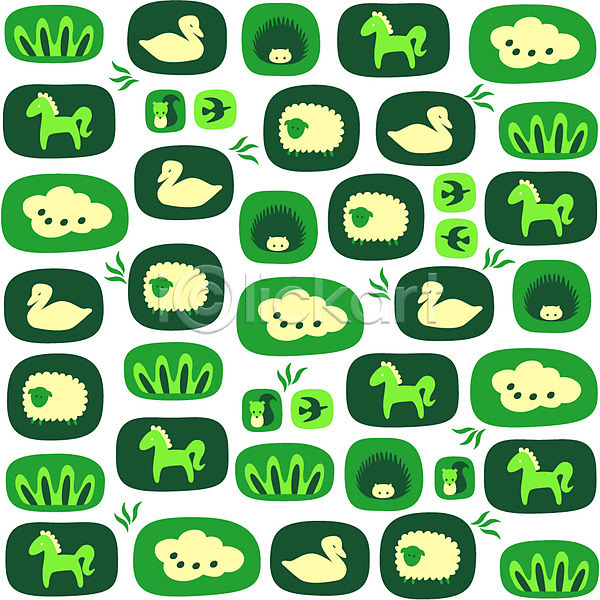 사람없음 AI(파일형식) 일러스트 고슴도치 구름(자연) 다람쥐 도안 동물 디자인 말(동물) 모양 무늬 문양 백그라운드 벽지 식물 아기자기 양 오리 자연 조류 초록색 컬러 패턴 패턴백그라운드 풀(식물)