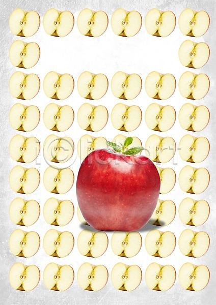 사람없음 PSD 편집이미지 과일 농작물 다수 단면 반쪽 배너 빨간색 사과 사과(과일) 슬라이스 쌓기 안내 알림 알림판 여러개 열매 음식 음식전단 컬러 프레임