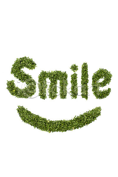 기쁨 행복 사람없음 JPG 포토 단어 미소(표정) 백그라운드 스튜디오촬영 실내 영어 웃음 음식 재료 채소 컨셉 파슬리 표정