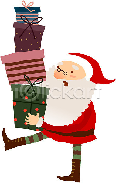 행복 남자 남자만 남자한명만 사람 성인 성인남자만 성인만 한명 AI(파일형식) 일러스트 겨울 계절 기념일 미소(표정) 산타옷 산타캐릭터 산타클로스 선물 선물상자 수염 웃음 이벤트 크리스마스 크리스마스선물 클립아트