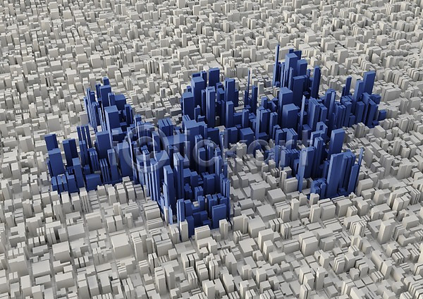 사람없음 3D PSD 입체 편집이미지 3D소스 건물 건축물 그래픽 기호 도시 모형 블록 빌딩 설계도 원화 파란색 편집소스 풍경(경치) 현대건축 화폐기호 회색