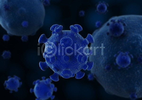분석 사람없음 3D PSD 입체 편집이미지 3D소스 감염 그래픽 둥근모양 모양 미생물 바이러스 박테리아 세포 의학 조직 질병 치료 파란색 편집소스 확대