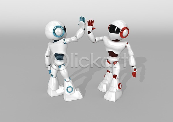 미래 협력 사람없음 3D PSD 입체 편집이미지 3D소스 3D캐릭터 4차산업 과학 그래픽 로봇 로봇산업 손뼉 인조인간 첨단과학 첨단산업 캐릭터 파이팅 편집소스 하이파이브