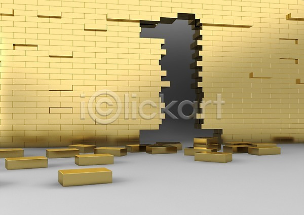 사람없음 3D PSD 입체 편집이미지 1 3D소스 건축 건축물 그래픽 금색 담장 벽 벽돌 벽돌담 숫자 아라비아숫자 컬러 편집소스 황금