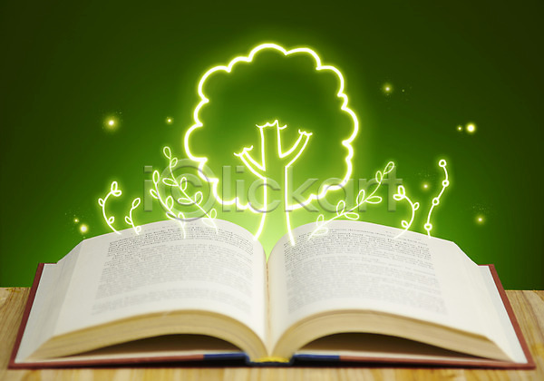사람없음 PSD 편집이미지 광선 그린캠페인 나무 라이트페인팅 빛 식물 에코 자연보호 책 초록색 캠페인 페인팅 펼침 풀(식물) 환경