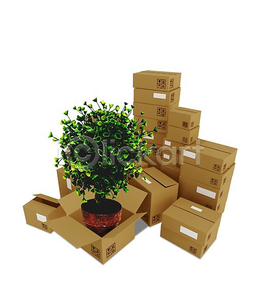 사람없음 3D PSD 편집이미지 물류 배송 백그라운드 상자 소포 소화물 식물 운송업 택배 택배상자 편집 화분