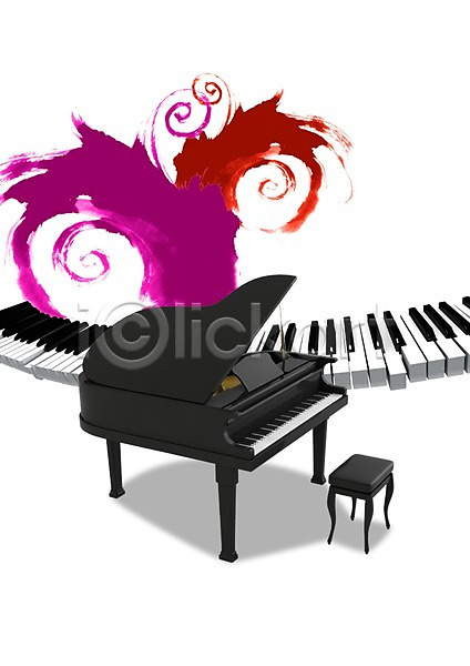 사람없음 3D PSD 편집이미지 건반 건반악기 그랜드피아노 백그라운드 악기 의자 편집 피아노(악기) 피아노건반 피아노의자