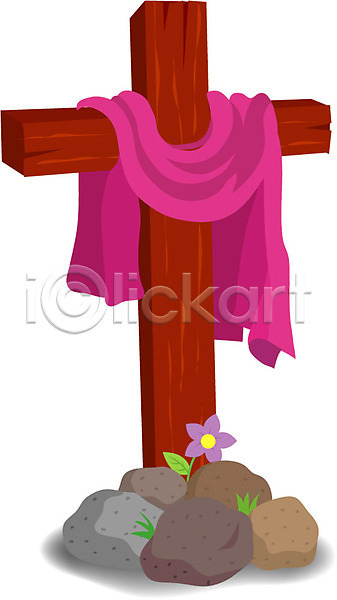 사람없음 EPS 아이콘 기독교 기독교용품 꽃 돌(바위) 돌무덤 무덤 부활 식물 십자가 예수 종교 종교용품