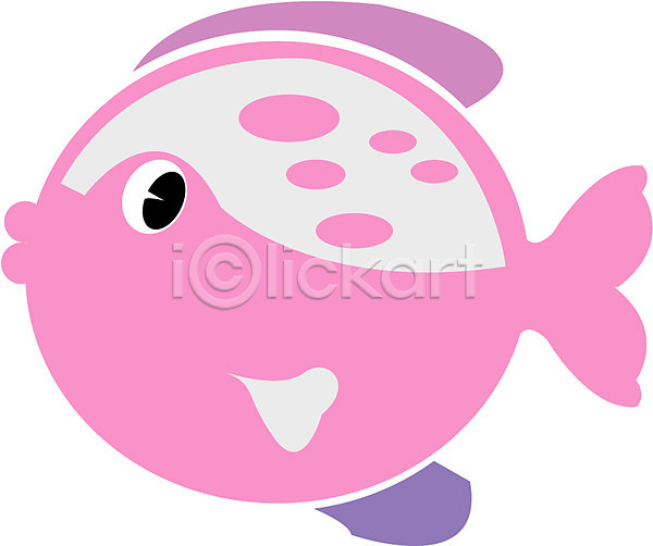 사람없음 EPS 아이콘 동물 복어 어류 척추동물 캐릭터 클립아트 한마리