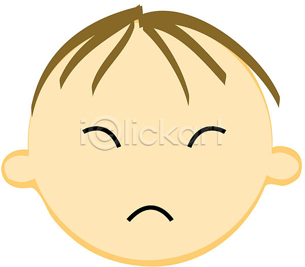분노 남자만 남자아기만 남자아기한명만 남자한명만 사람 신체부위 아기 아기만 한명 EPS 아이콘 얼굴 찡그림 클립아트 표정