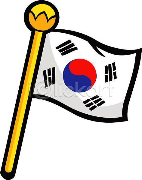 사람없음 EPS 아이콘 국기 깃발 깃봉 태극기 한국