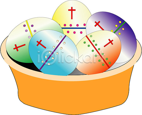 사람없음 EPS 아이콘 계란 교회 기독교 기독교용품 바구니 부활절 삶은계란 음식 종교 종교용품